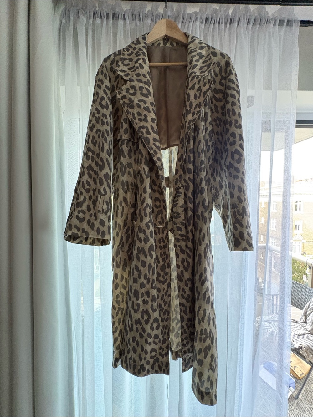 Vintage 70s Raincheetahs Leopard Print Trench Coat Sz 10